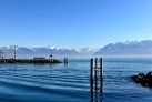 Вид на Женевское озеро с набережной Уши (Ouchy)