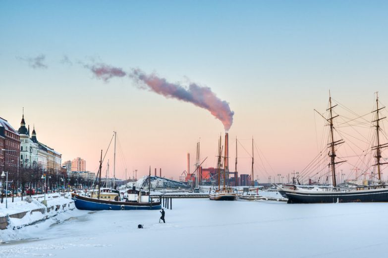 Набережная Хельсинки зимой