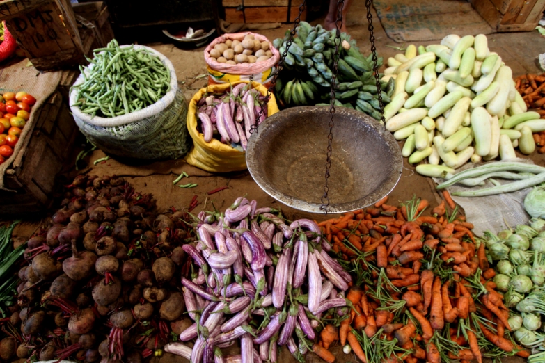 Ланкийские овощи на рынке